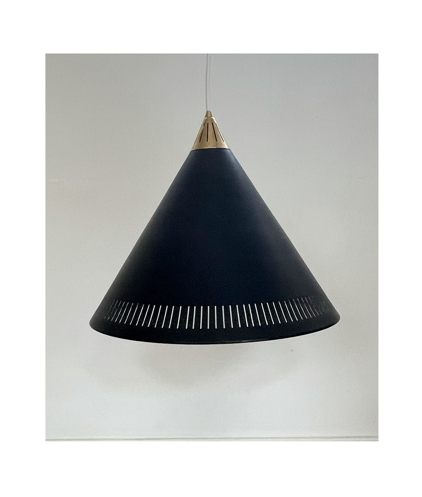 Black conicle 'Kegle' pendant lamp, Bent for Lyfa, 60s