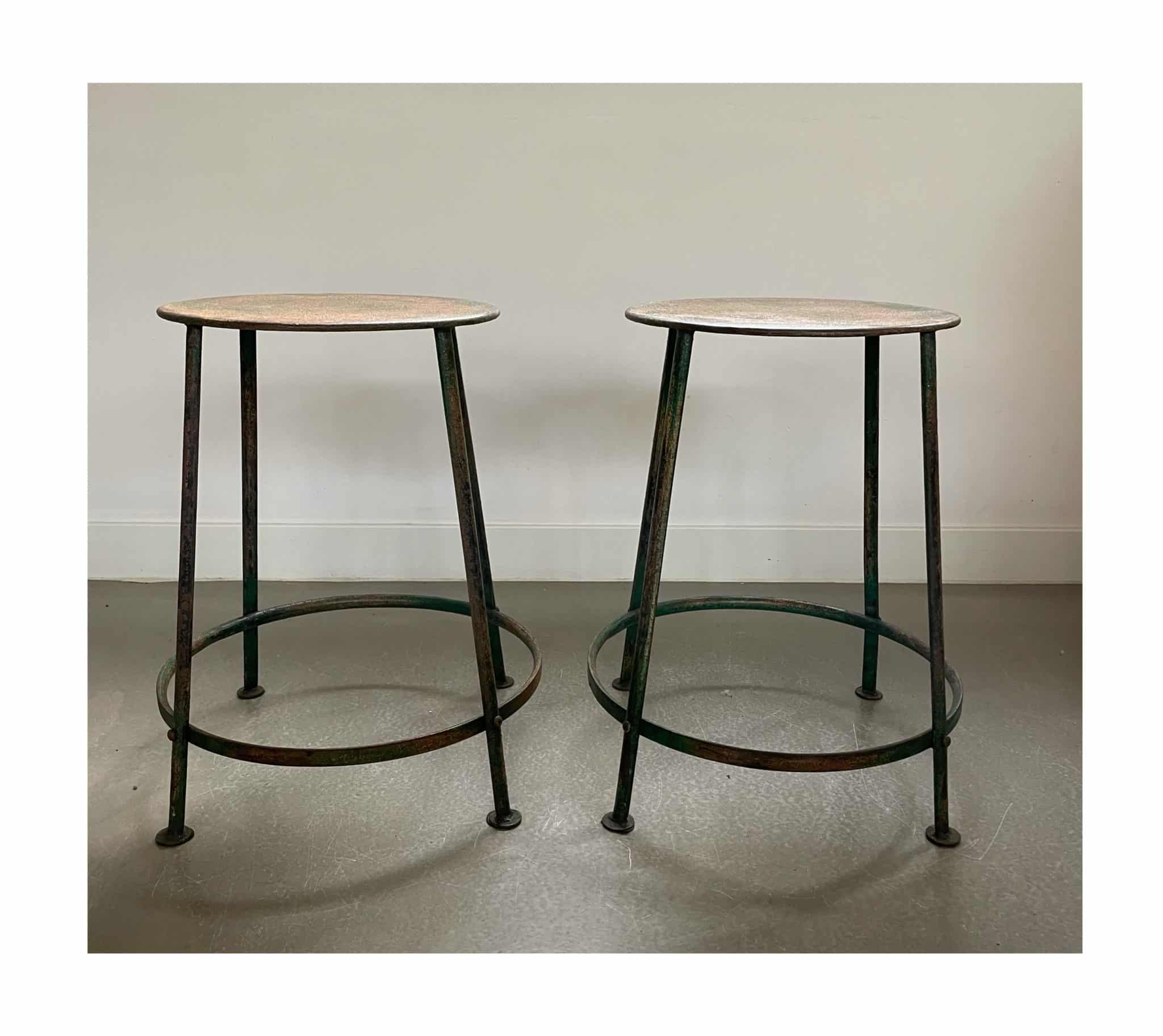 Great set of industrial stools, France, 1950s