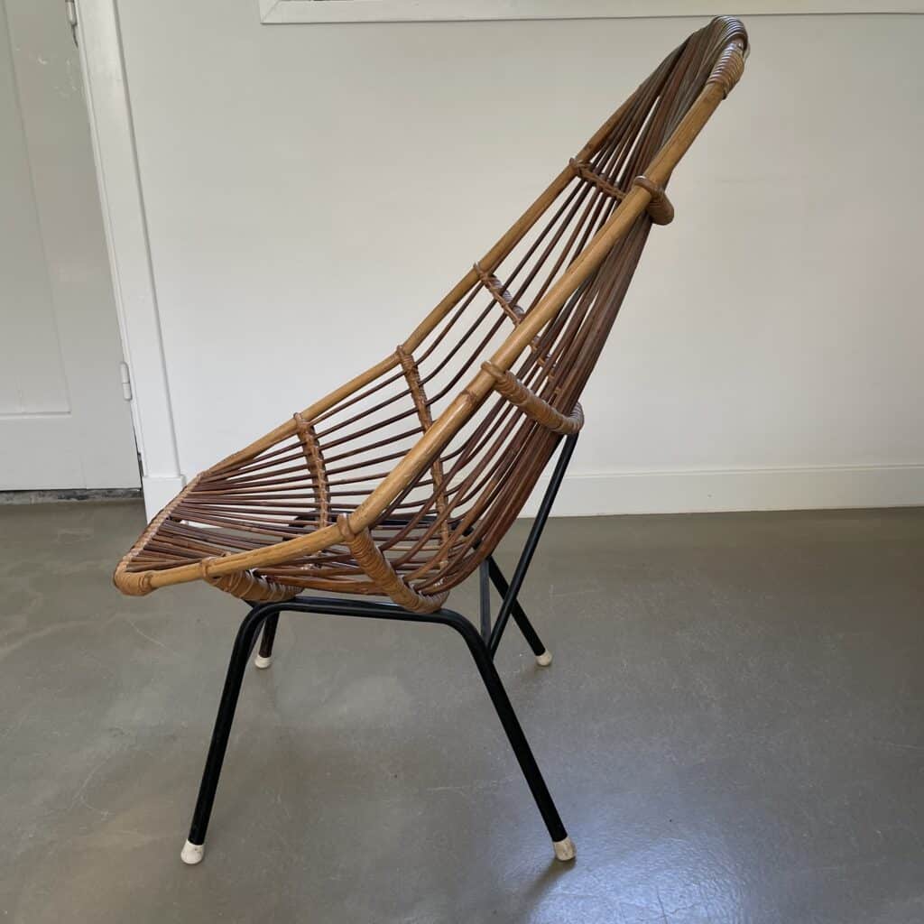 Rattan chair, vintage design, 1960s Studio Tout