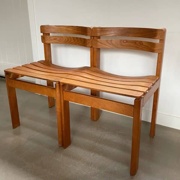 Set of vintage design slat chairs, 1970s - 2 x 2 chairs available