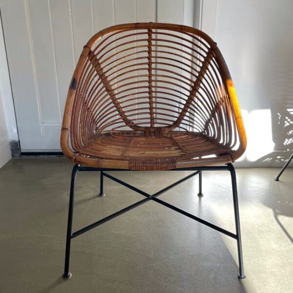 Midcentury rattan lounge chair (2 available)