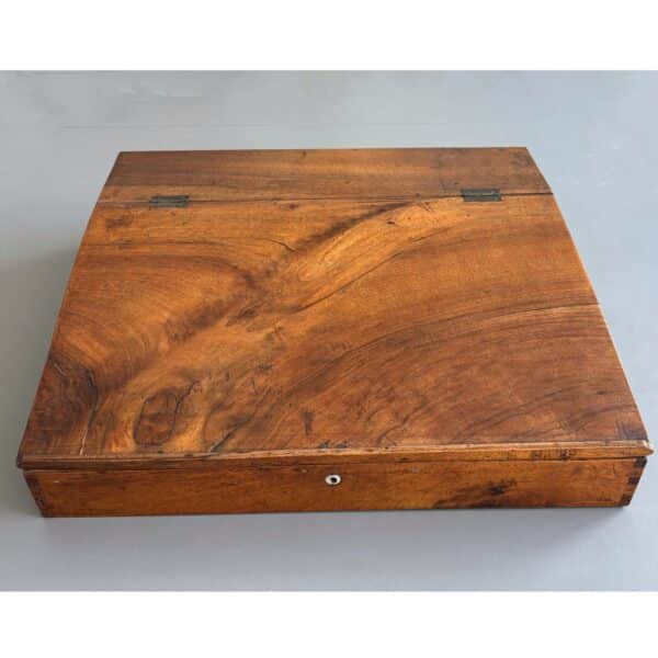 Antique walnut wooden writing slope, desk counter top, early 1900s, France