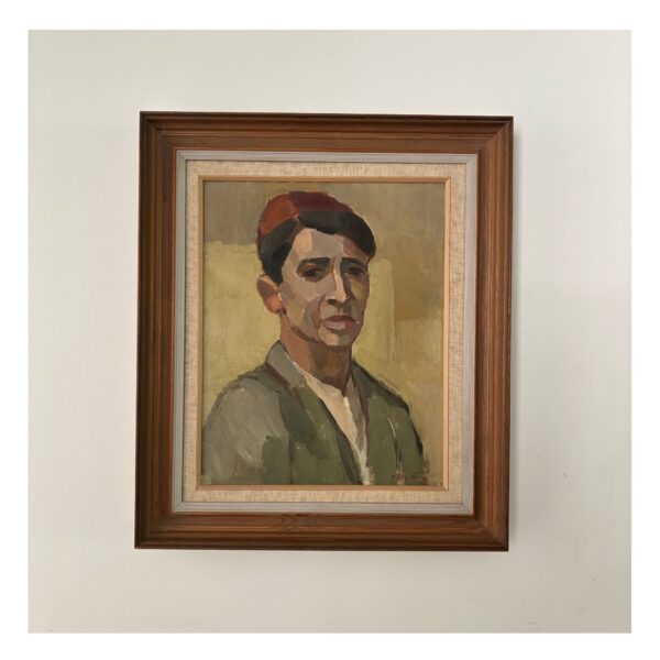 Midcentury painting of a young man, Rolf Norrman, Sweden