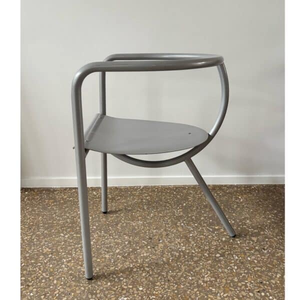 Grey metal armchair, Felicerossi, Italy, 1990s