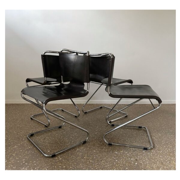 set of 4 dining chairs 'Biscia', designed by Pascal Mourgue for Steiner, France, 1960s