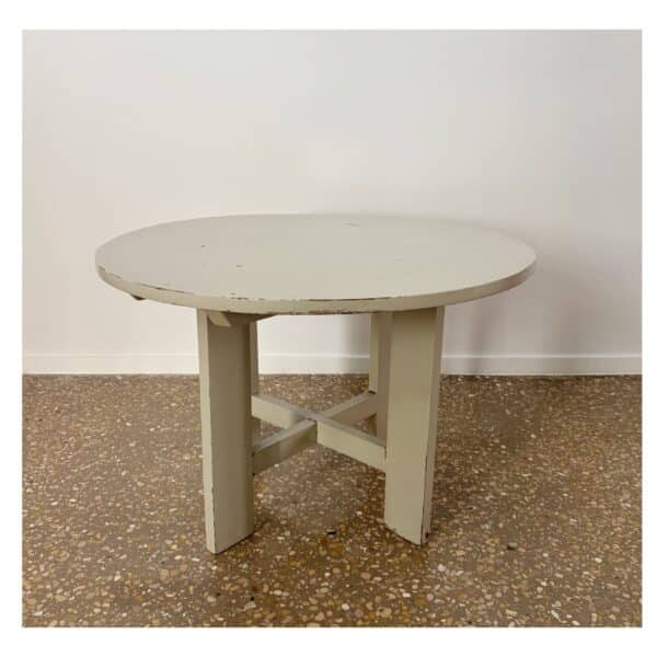 Modernist, wooden low table, beautiful old paint, The Netherlands, 1940/50s