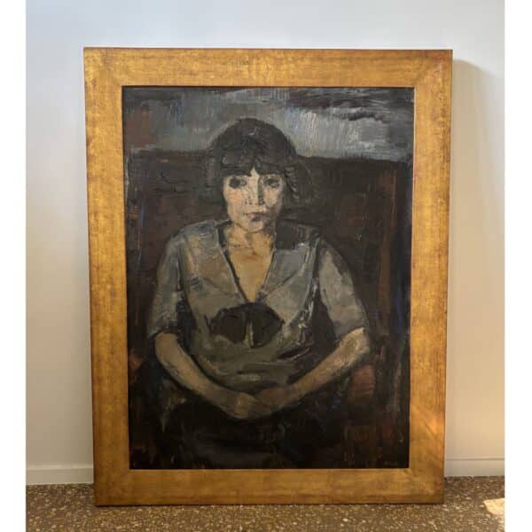 Portrait of a woman, verso: resting boys , oil on board, signed Arnout Colnot