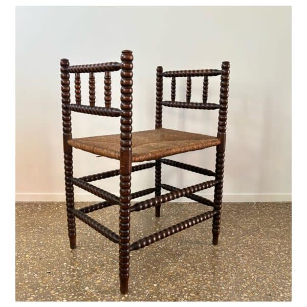 "Bobbin" wooden stool or small bench, 1st half 20th century