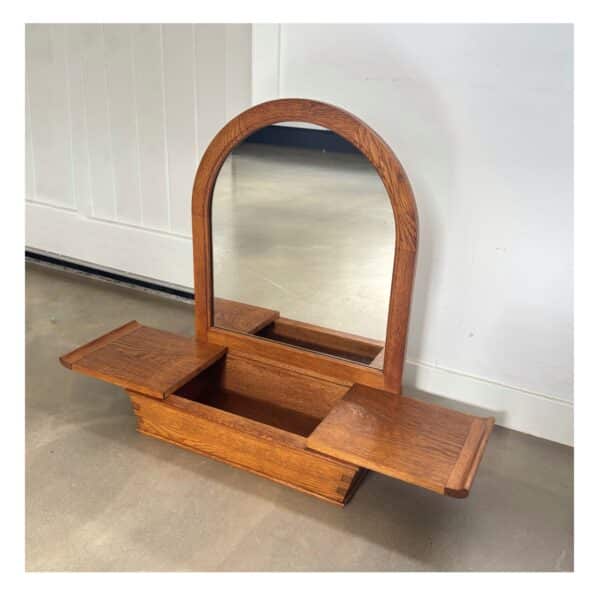 Custom-made wooden mirror with storage unit, The Netherlands 1986