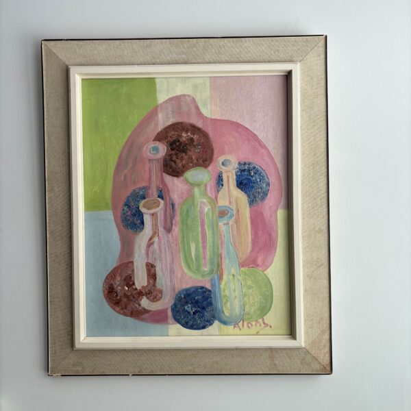 Cubist still life painting by Dutch designer Cor Alons, 1940s
