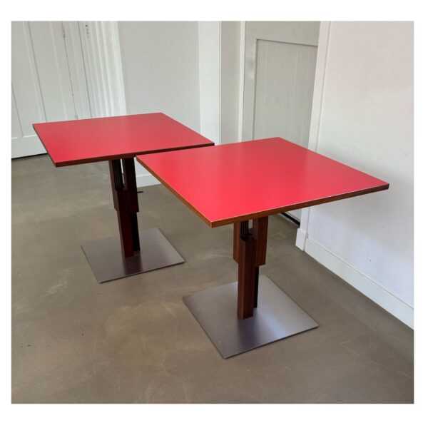 Set of adjustable dining, coffee or side tables by Bernard Vuarnesson, 1980/90s