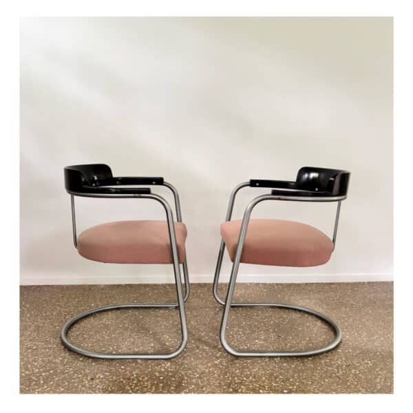 Set of Bauhaus, cantilever armchairs, model J-2, design Jan Schröfer, The Netherlands, 1936