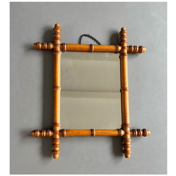 Faux-bamboo wall mirror, France