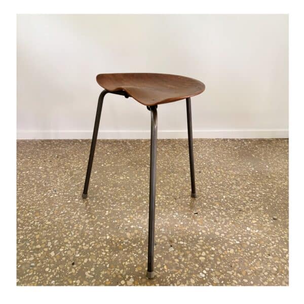 Rare tripod stool by Astor Glibstrup for Frederikssund Mobelfabrik, Denmark, 1950s