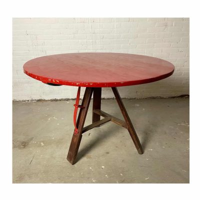 Antique Tilt top table red top 2