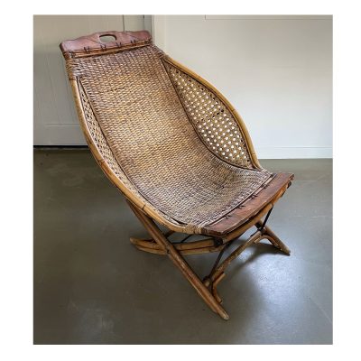 Antique lounge chair wicker bamboo 2