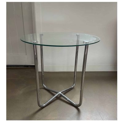 Bauhaus, Gispen (style) side table chrome and glass 7