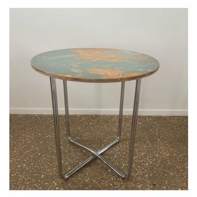 Bauhaus side table wooden top old paint 2