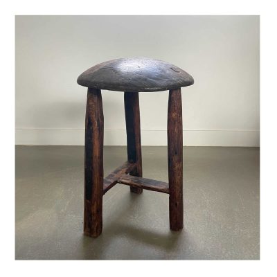 Brutalist, wabi sabi style stool, wood MAIN