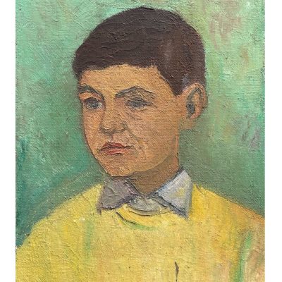 Double sided painting young boy an city view 6