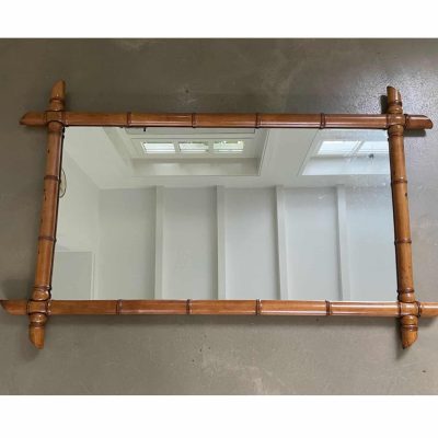 Large faux bamboo mirror MAIN