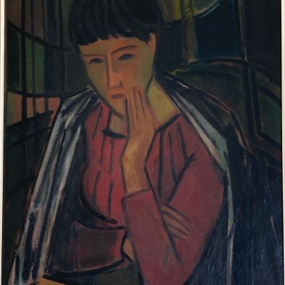 Painting pensive woman C.H. Hoffman main
