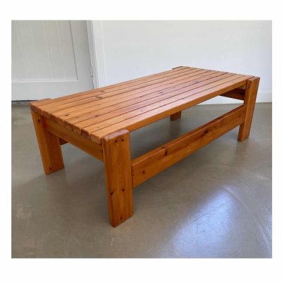 Slat bench pine wood 2