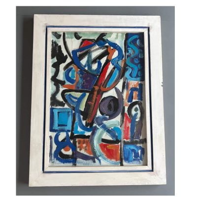 Vintage abstract painting framed MAIN 2