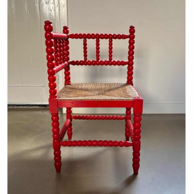 bobbin chair red paint 9