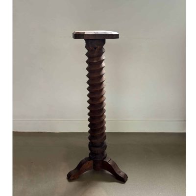 brutalist turned wooden pedestal 1