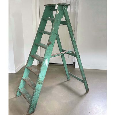 old wooden ladder mint green MAIN