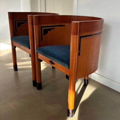 set art deco club chairs 12