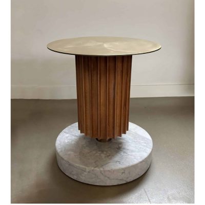 side table or piedestal marble and wood 2