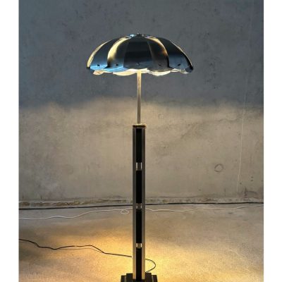 vintage metal and wood floorlamp Tronconi style 1 MAIN
