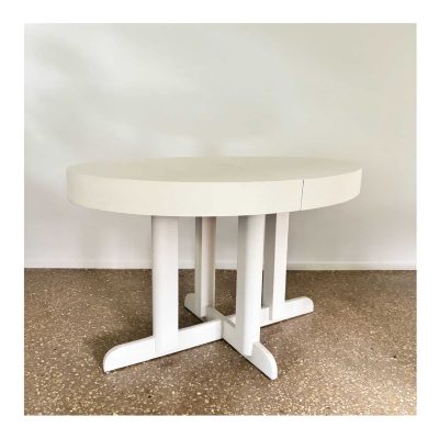 vintage white lackered extendable table 3
